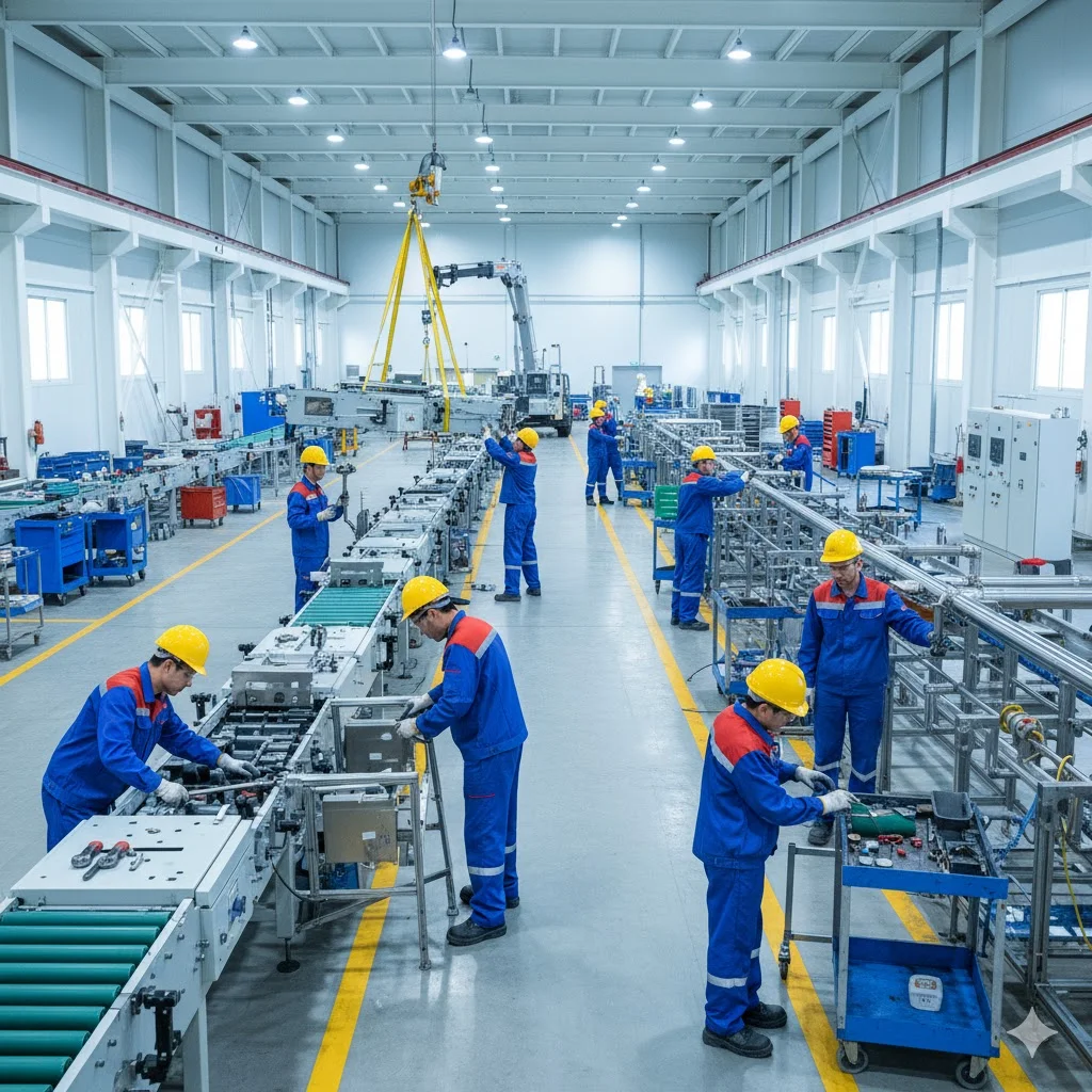 Servicios de desmontaje y montaje de líneas de producción